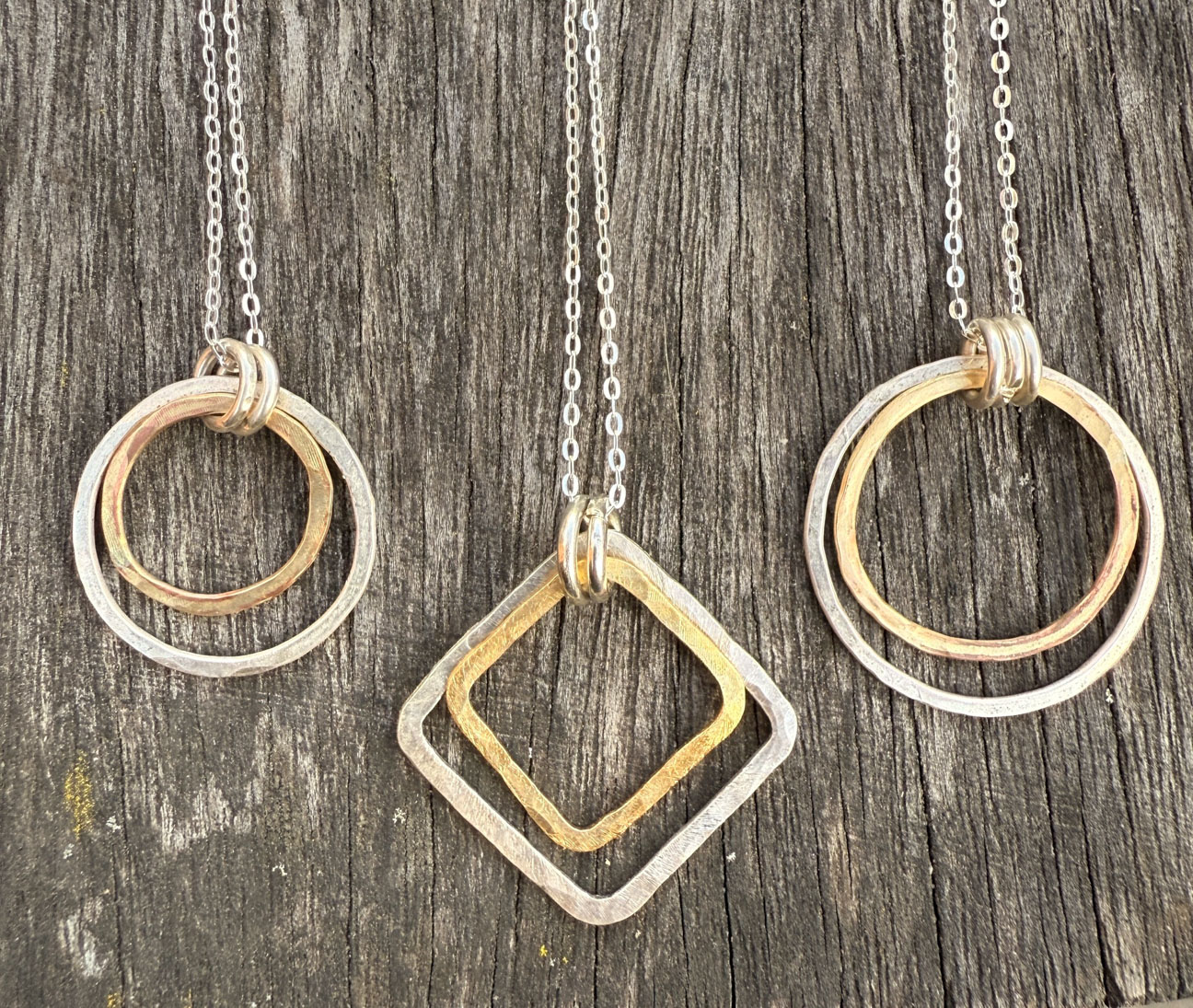 © Lori DeMark | Double Geometric Shapes Pendant | image copyright protected